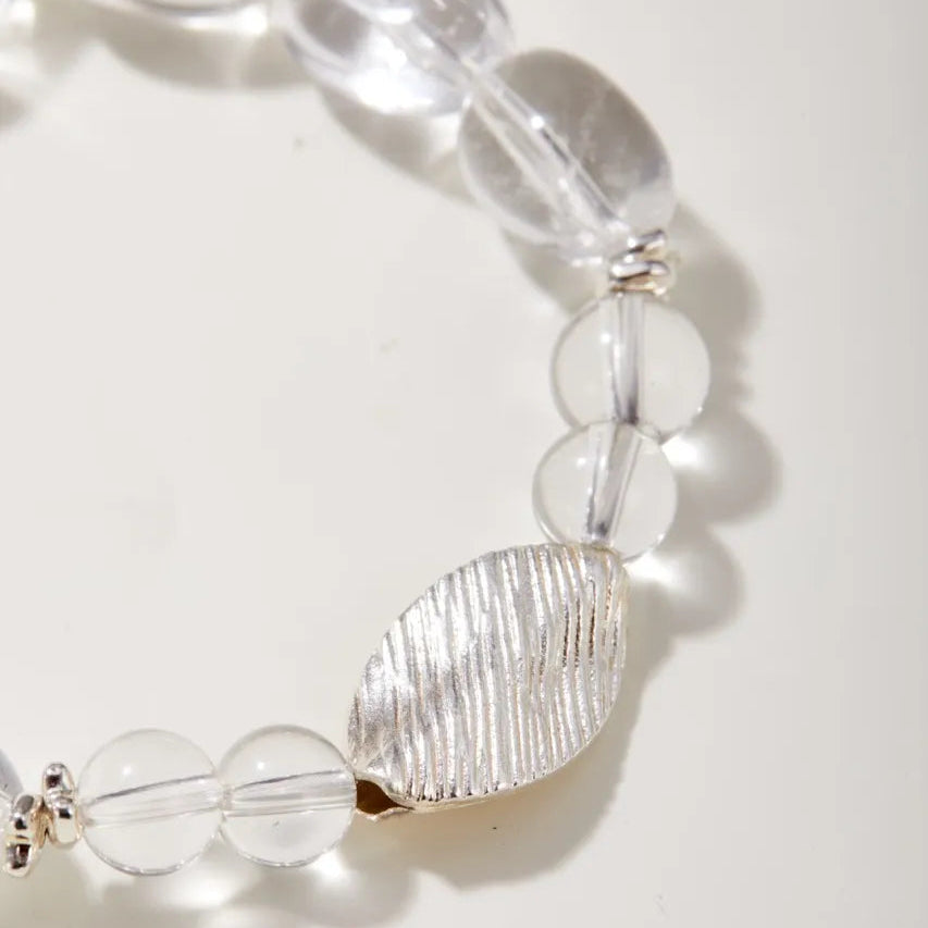 Leaf Whisper Clear Quartz Bracelet