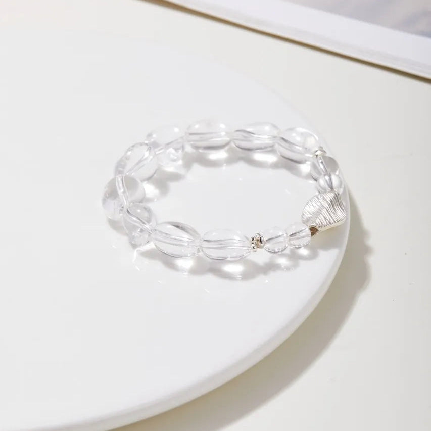 Leaf Whisper Clear Quartz Bracelet