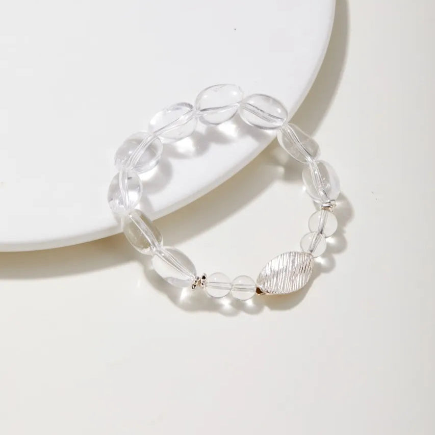 Leaf Whisper Clear Quartz Bracelet