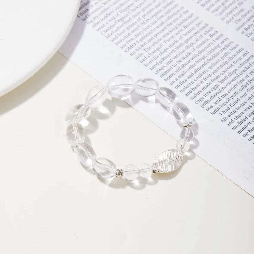 Leaf Whisper Clear Quartz Bracelet