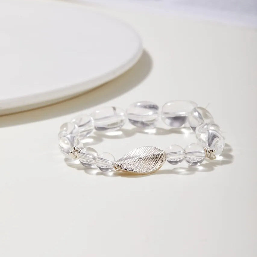 Leaf Whisper Clear Quartz Bracelet