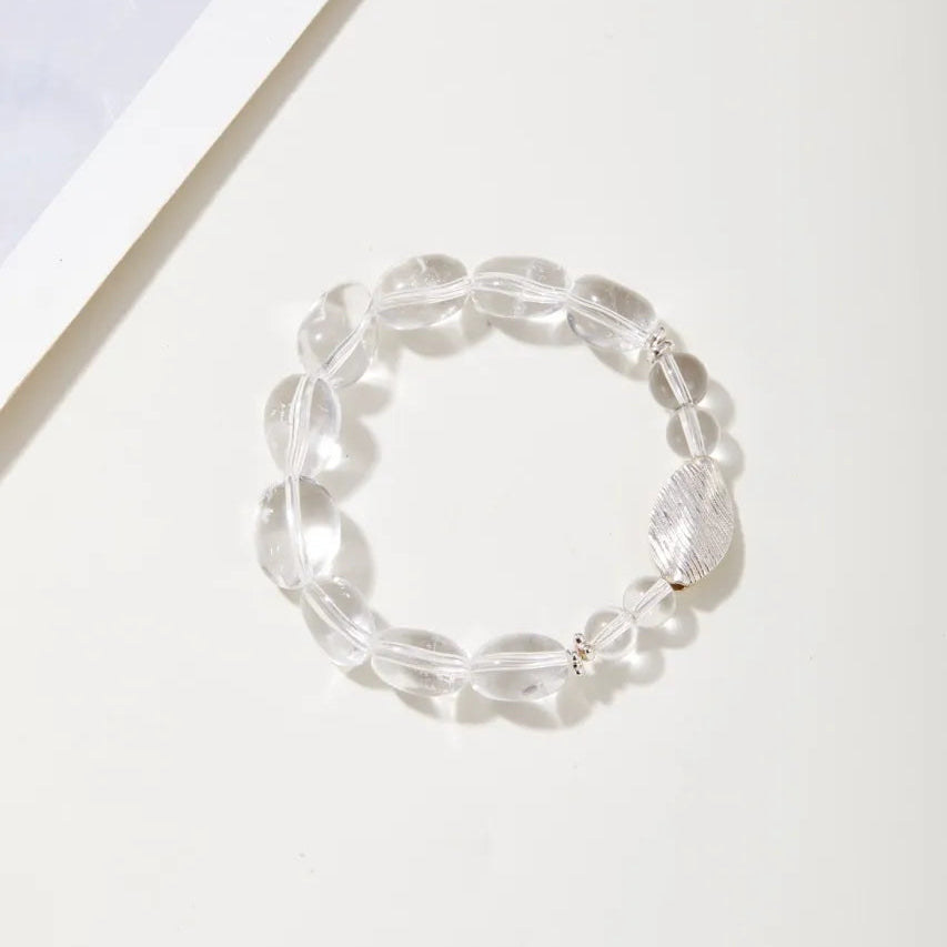 Leaf Whisper Clear Quartz Bracelet