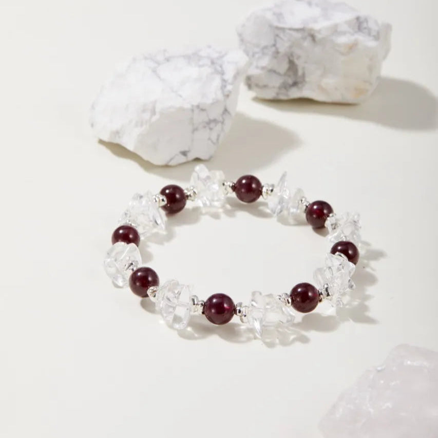 Elemental Flow Garnet Bracelet